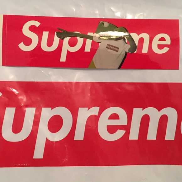 Supreme Red Kermit Box Logo Sticker - Picture 1 of 7